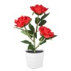 3LED Artificial Rose Lamp Solar Simulation Flower Light LED Bonsai