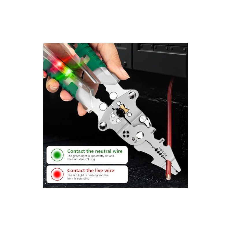 Alicate de Pelado de Cables 8 en 1, Alicate Profesional