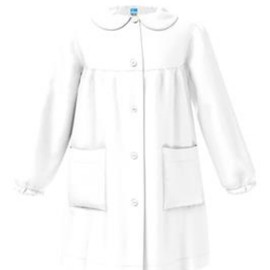 La Primula Verde Siggi Apron for Girls White Buttons with and without Logo Age 6 to 15 Years Recommended for Mum, Elementary School, Medium, Yes Logo, 13 Years, Yes logo