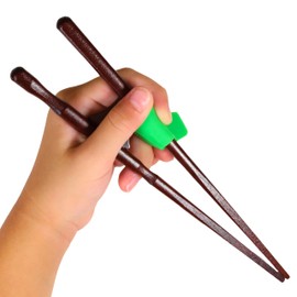 FlaColle Genius Jr. (You Can Experience the Correct Way to Hold Chopsticks) Orthodontic Chopsticks for Left Handed 7.1 inches (18 cm) Chopsticks Practice Toddlers Children 7 - 9 Years Old, Height 47.2