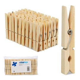 200 x Wooden Clothes Pegs, Large Wooden Clothes Pegs, Crafts, Drying Pegs, Metal Spring, Wooden Pegs, Natural