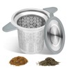 Tea strainer with lid/drip tray, extra fine mesh 304 stainless