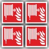 8-Pack - Fire Hose Reel Point Sticker Signs - Waterproof,