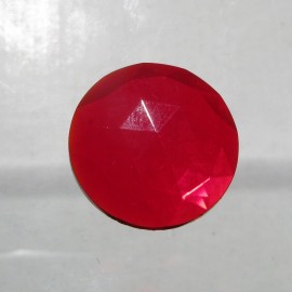 25mm German Round Faceted Jewel for Stained Glass - Ruby Red