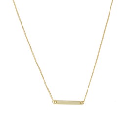 Honeycat Mini Horizontal Bar Necklace in 18k Gold Plate | Minimalist, Delicate Jewelry (Short/Gold)