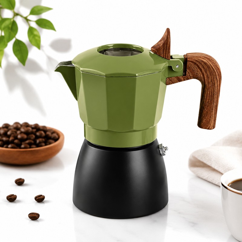 Double-valve Moka Pot Aluminum Coffee Kettle for Home Brewing –