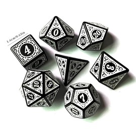 Vintage Flower Pattern Dice Set, 7 Counts/set 3D Multi-sided Number Dice, Creative Party Desktop Game Dice Toy, Fun Gift for Friend:_Yellow_one-size