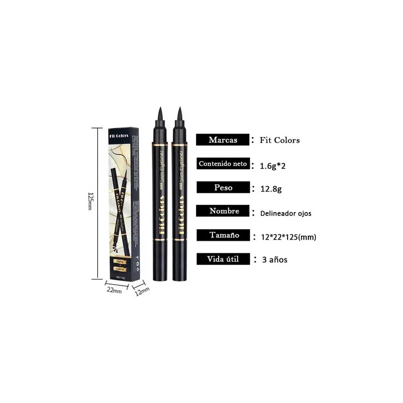 2pcs Delineadores Resistente Agua Negrosello Eyeliner Ojos