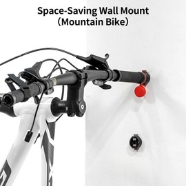 XenovaX Mountain Bike Handlebar Wall Mount, Space-Saving & Easy Installation, Sturdy Garage Bike Storage Holds Up to 66lbs