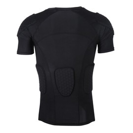 Anti-Collision Sports Shirts Padded Compression Men Sports Vest Guard Protective Shorts for Outdoor Football Rugby (T-shirt M)