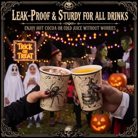 48 Pcs Halloween Paper Cups 9 oz Gothic Disposable Cups