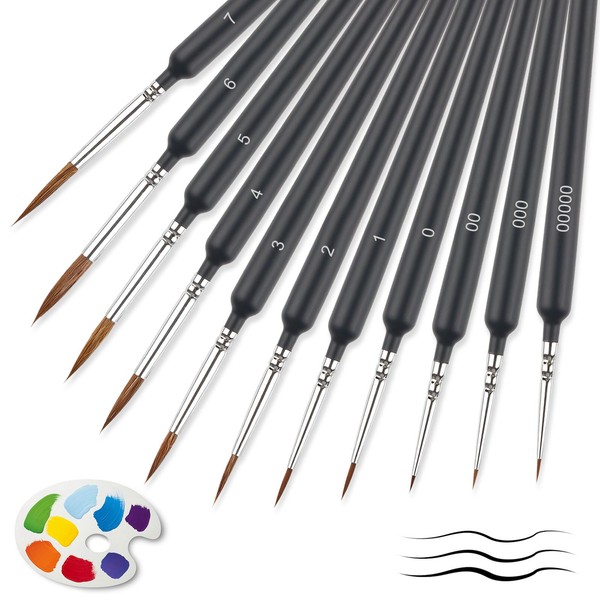 Fine Paint Brushes - 11 Pcs Model Paint Brushes, Assorted