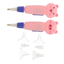 Operitacx Nail Art Dotting Pen mit Licht Teiliges mit Süßen Cartoon Motiven Schwein Hase Ergonomisch Vielseitig für DIY Nagelkunst und Präzises Punktemalen für Nachtanwendung