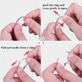 Aatpuss Pack of 100 binder key rings, binder rings, metal rings, loose leaf book, key ring, suitable for storing keys, metal rings, loose leaf book