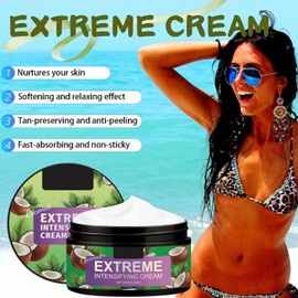 Coconut Tanning Cream-For Sunbed Use & Outdoor Sun Tanning Accelerator-Nourishing Body with Natural Formula-Extreme Intensifying Tanning Gel, Long-Lasting Hydrating 100g