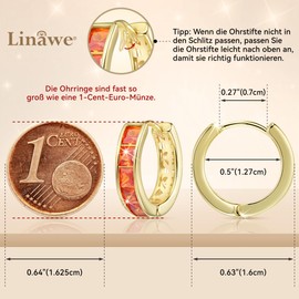 Linawe Small Hoop Earrings, Piercing Ring, Helix Earrings, Nickel-Free Jewellery, Women, Gold, Rose Gold, Silver, Mini Hoop Earrings, Copper Brass, Moissanite