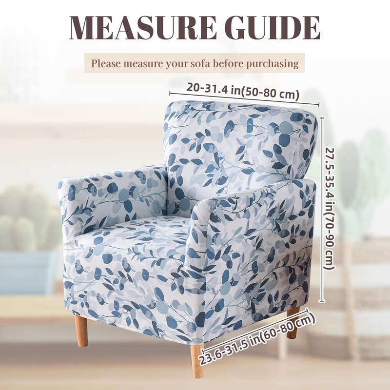 Printed Furniture Protector Stretch Single Sofa Slipcover Washable Soft Club