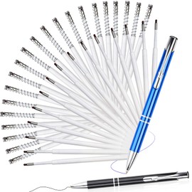 Tikplus Ballpoint Pen Refills 0.7 mm, Pack of 36 Blue Black Ballpoint Pen Refills with Spring and 2 Pens Ballpoint Pen Refills for Office, Business, School and Home Writing Colour