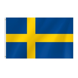 Sweden Flag, 3x5 Ft Swedenn Flag, Vivid Color Fade Resistant With Brass Grommets for Party Parades Sports Events Patriotic Holidays Outdoor Indoor Decorations