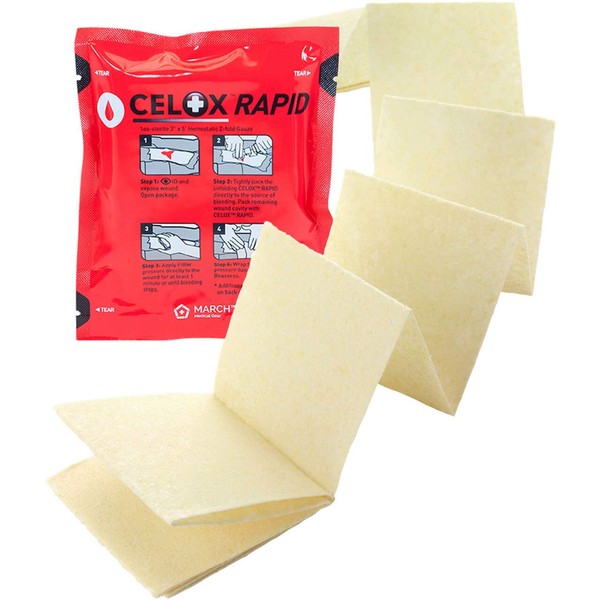 Celox Rapid, Z-Folded (Red Packaging) - 3" x 5' Gauze