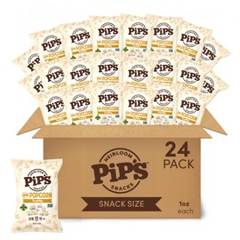 Pip’s Heirloom Truffle Mini Popcorn – 1 oz Bags (24 pk) – Individually Wrapped Snack Packs Made With Heirloom Corn, Real Black Truffle & Avocado Oil – Seed Oil Free, Gluten Free, Non-GMO, Vegan