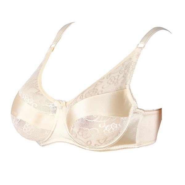Kitchnexus Prosthetic Bra with Pockets, Black / Skin Tone, Mastectomy