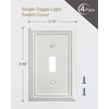 ZILLSEA 4-Pack Single Toggle Wall Plate, Metal Light Switch Cover,