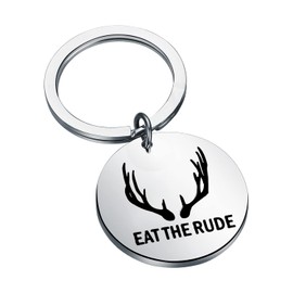 OKEYCH Hannibal Lecter TV Show Inspired Gift Hannibal Eat The Rude Keychain Hannibal Lecter Fan Jewelry (Eat The Rude Keychain)
