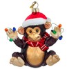 The Bridge Collection Santa Monkey Ornament - 4" Cute and
