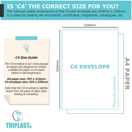 Triplast 10 x A4 C4 Manilla Hard Board Back Envelopes (324 x 229mm) - Cardboard Backed Please Do Not Bend Envelope with Peel & Seal Strip - Perfect for Mailing, Posting & Storing Important Documents