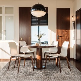 tchdio 5X7 Area Rugs for Living Room, Machine Washable Rugs for Bedroom Vintage Distressed Large Living Room Rugs Brown Traditional Bedroom Carpet Rug for Dining Room