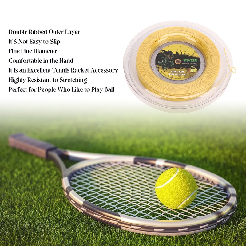 1.25mm Tennis Racket String Double Ribbed Pattern Beat Resistant Polyester