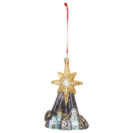 Demdaco Midnight Blue Star Over Bethlehem 6.5 x 4 Blown Glass Decorative Hanging Ornament