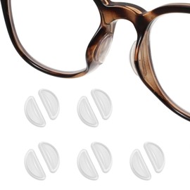5 Pairs Eyeglass Nose Pads, 3.5mm Thickness Adhesive Silicone Eye Glasses Nose Pads Non Slip for Sunglasses Eyeglasses Reading Glasses (Transparent)
