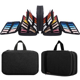 PACMAXI 84 Watch Bands Storage Carrying Case Compatible with Watches, Expandable Watch Band Holder Stores 84 Straps Fit for Most Sizes of Watch Straps, Organizer for Watch Bands, Bag Only (Black)