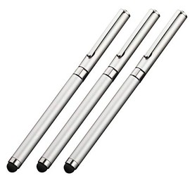 Tek Styz PRO Stylus + Pen Compatible with LG 16T90Q-K.AAC8U1 with Custom High Sensitivity Touch and Black Ink! [3 Pack-Silver]
