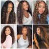 Ainmeys Curly V Part Wigs Ombre Brown V Shape Wigs