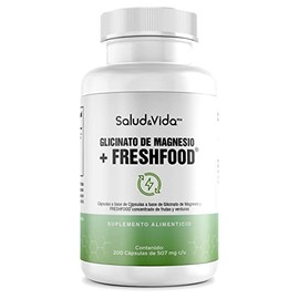 Glicinato De Magnesio 450 mg por cápsula | Uno al día | 200 Cápsulas | S&V | Sin Gluten y Sin OMG.