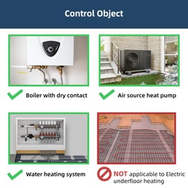 Wireless Smart Thermostat with Receiver, for Water Underfloor Heating and Gas Boiler, Central Heating Controller,Wifi Room thermostat Digital, Boiler and Hot Water Control via Tuya App＆Smart Speaker