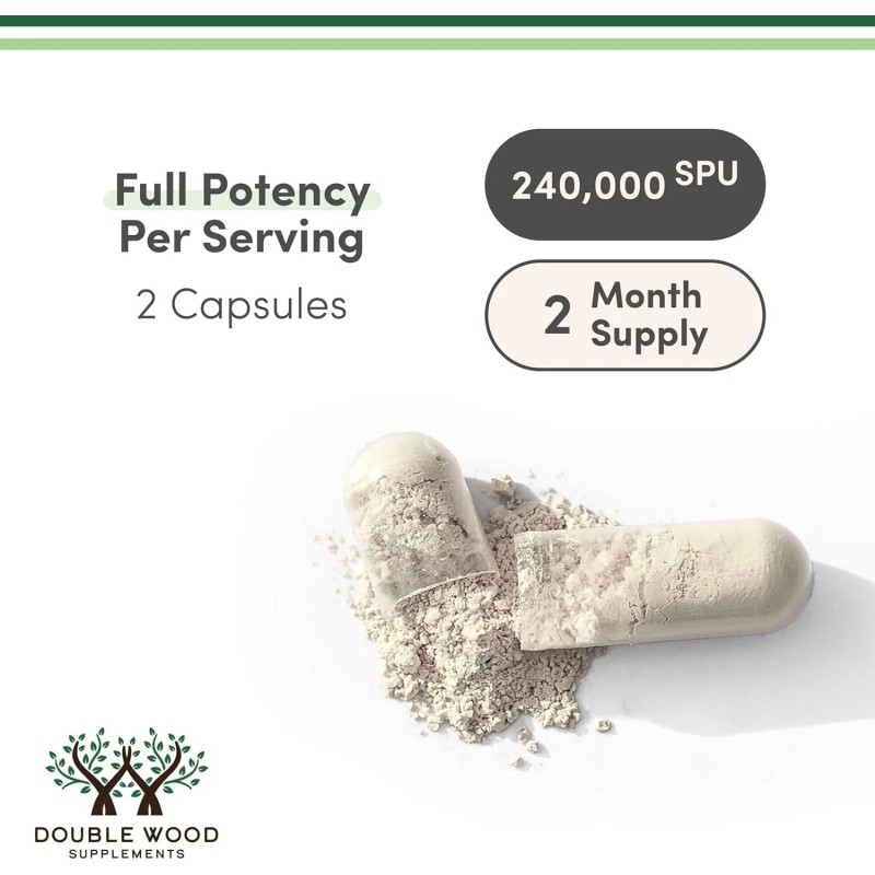 Double Wood Supplements Serrapeptase 240,000 SPU Max Potency (120 Veggie