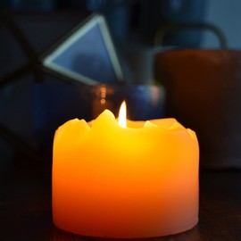 Bluecorn Botanica Beeswax Pillar Candle Scented with Cypress & Sandalwood Essential Oils - 3" x 4"