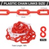 PATIKIL Red/White Plastic Chain, 10 ft 8mm Safety Barrier Chain