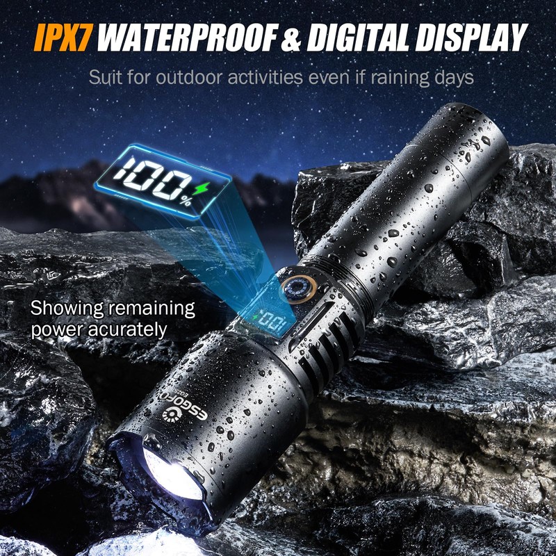 Esgofo Rechargeable Flashlights High Lumens 1000000 Long Range 3280FT, Super