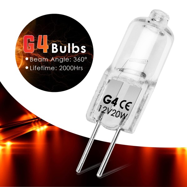 BROTOU BROTOU G4 Halogenlampen, G4 Halogen Leuchtmittel 20W 12V 2800K