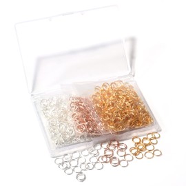 1000 anillos abiertos de 6 mm chapados en plata, oro y oro rosa para hacer joyas, anillos individuales hechos en hierro a granel para manualidades, collares, pulseras, colgantes, gargantillas,