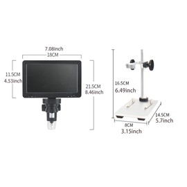 DM9 7'' LCD Digital Microscope 1200X, 1080P Coin Microscope Magnifier, 1080P Coin Microscope with 12MP Sensor, Wired Remote, 8 LED Lights, Soldering Electronic Microscope, PC View.(DM9-A/7 iNCH)