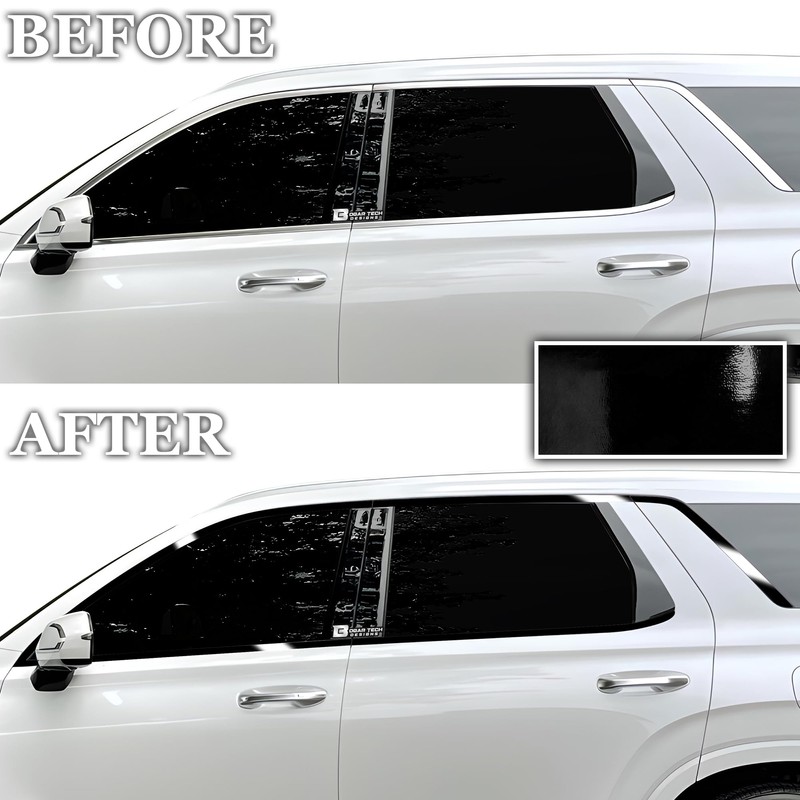 BOGAR TECH DESIGNS Side Window Chrome Delete Dechrome Film Overlay