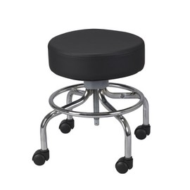 Drive Medical Round Stool with Wheels, Black