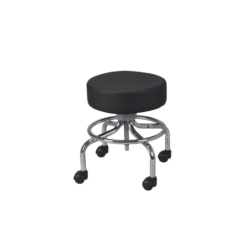 Drive Medical Round Stool with Wheels, Black