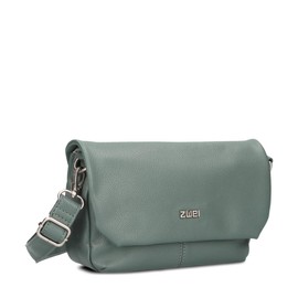 Zwei Mademoiselle.M M40 Women's Handbag Small Shoulder Bag 1 Litre Crossbody Bag with Magnetic Flap and Zip Classic Elegant Evening Bag in Trapezoidal Shape, Eucalyptus